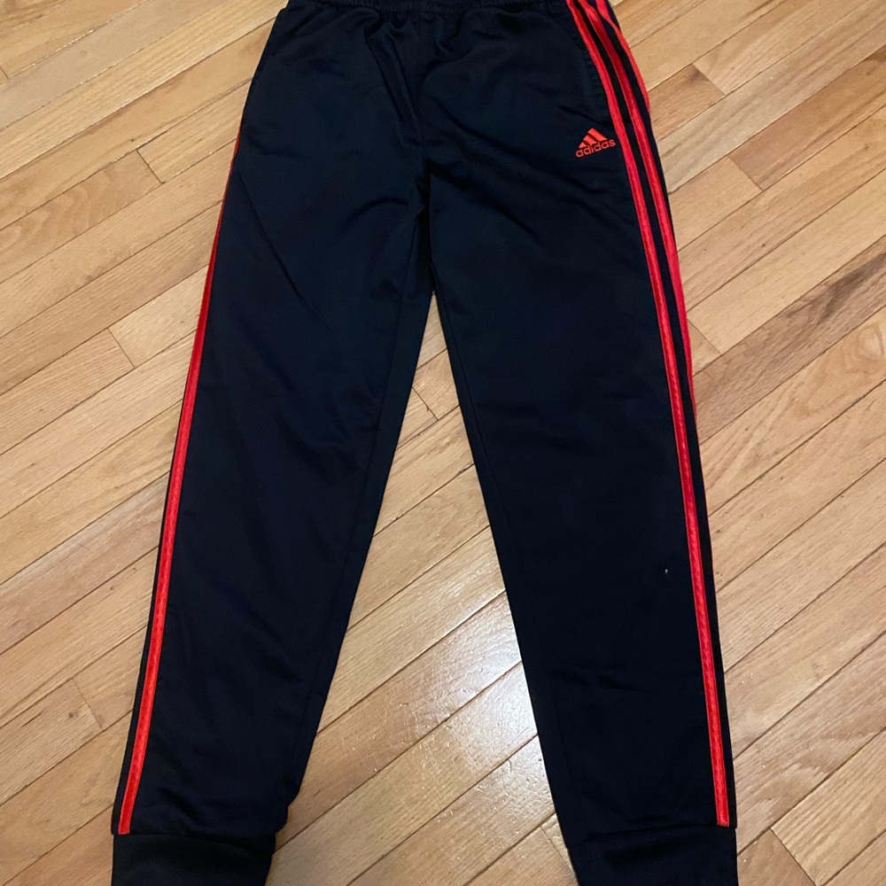 adidas Black Sweatpants with Red Side Stripes